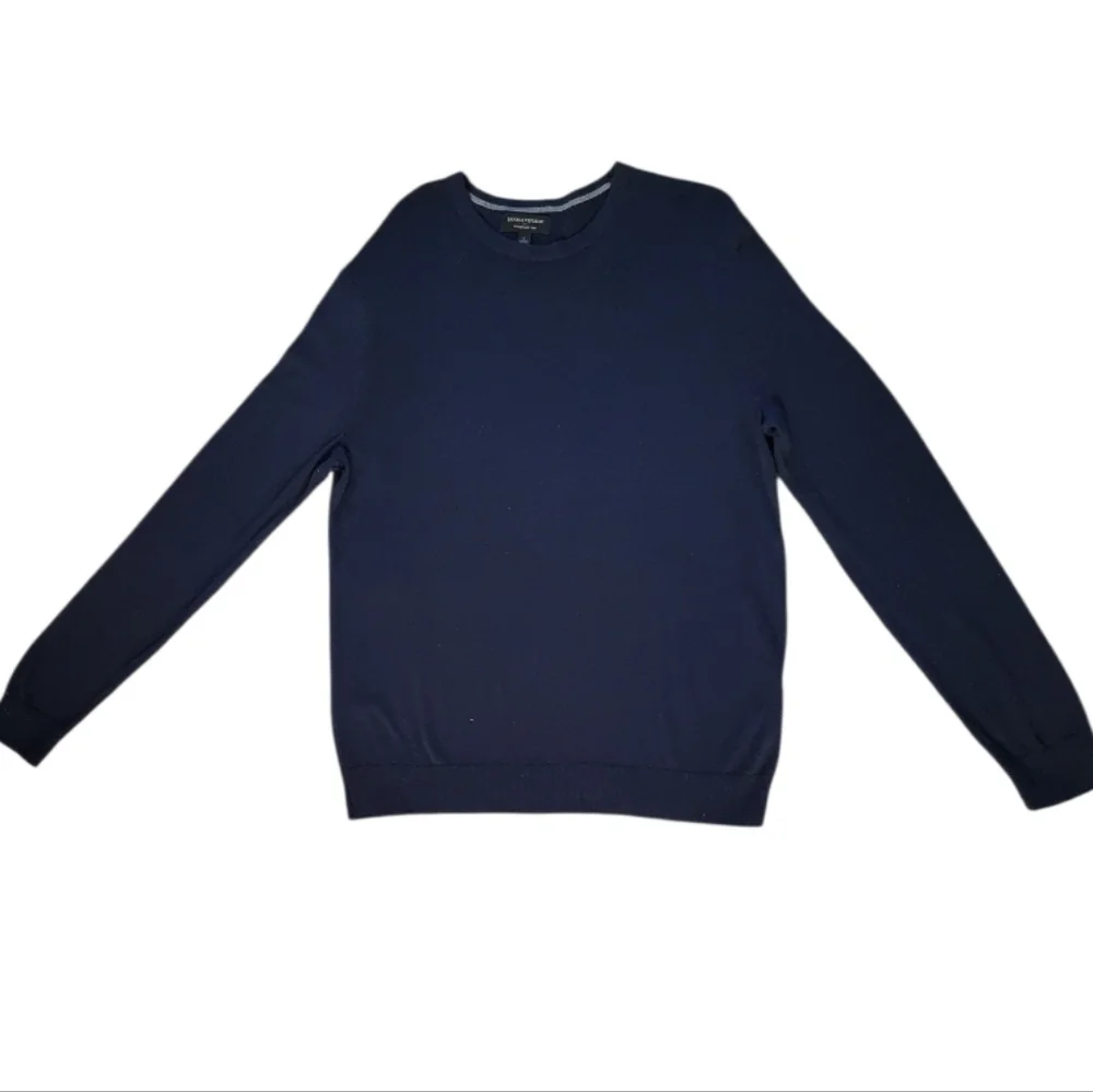 Banana Republic Premium Lux Yarn Men's Navy Crewneck Sweater